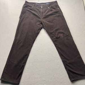 7Diamonds Clifton Slim Straight Corduroy Pants Brown Mens 35x32 CTM 3279714